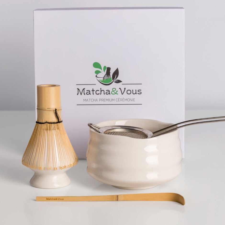Kit Cérémonie Du Thé Matcha Goodwei - Bol, Porte-Balai Et Plateau Assortis + Matcha Bio Japonais - Cadeau Idéal